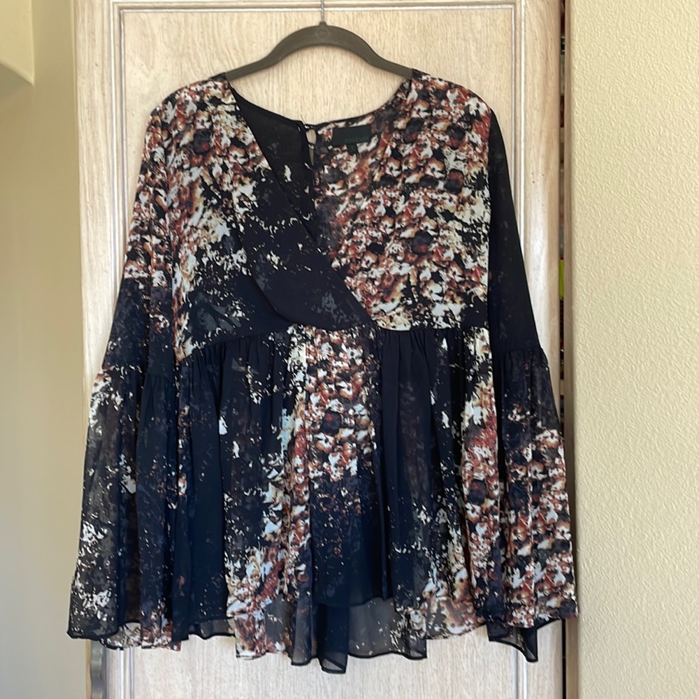 Intermix see through long sleeve blouse